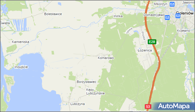 mapa Komarowo, Komarowo na mapie Targeo