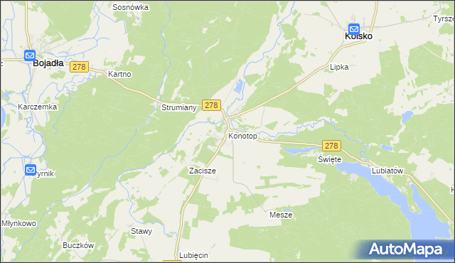 mapa Konotop gmina Kolsko, Konotop gmina Kolsko na mapie Targeo