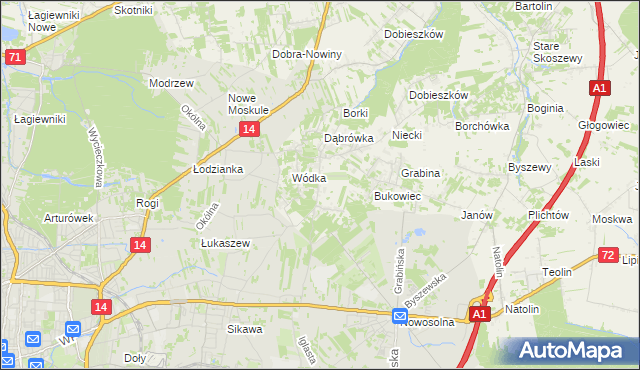 mapa Kopanka gmina Nowosolna, Kopanka gmina Nowosolna na mapie Targeo