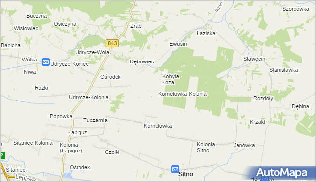 mapa Kornelówka-Kolonia, Kornelówka-Kolonia na mapie Targeo