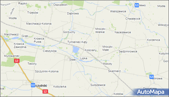 mapa Kościany, Kościany na mapie Targeo