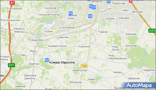 mapa Kotarwice, Kotarwice na mapie Targeo