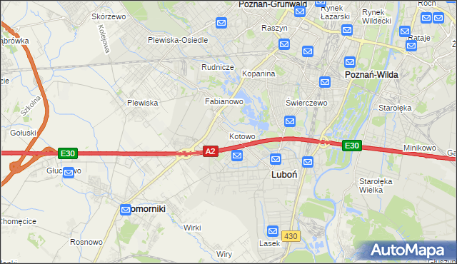 mapa Kotowo gmina Poznań, Kotowo gmina Poznań na mapie Targeo
