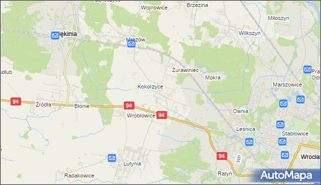 mapa Krępice gmina Miękinia, Krępice gmina Miękinia na mapie Targeo