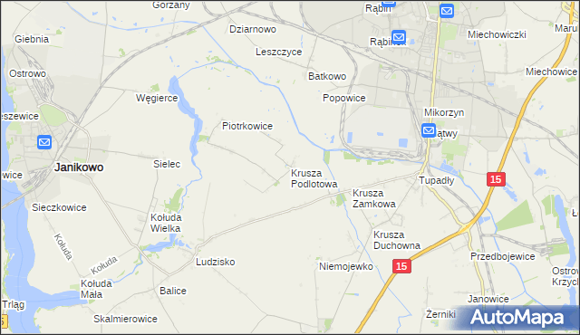 mapa Krusza Podlotowa, Krusza Podlotowa na mapie Targeo