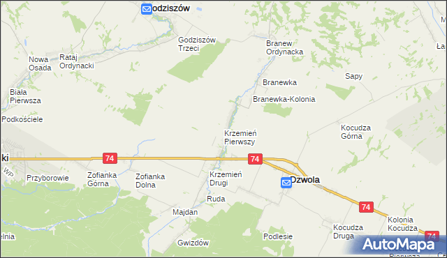 mapa Krzemień Pierwszy, Krzemień Pierwszy na mapie Targeo