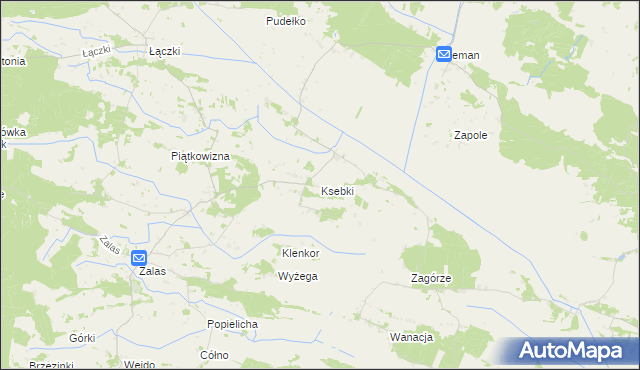 mapa Ksebki, Ksebki na mapie Targeo