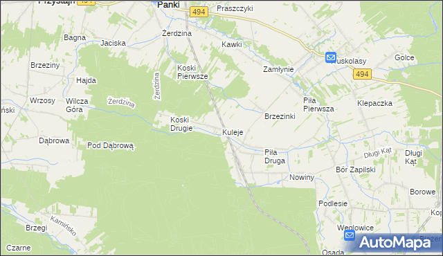 mapa Kuleje, Kuleje na mapie Targeo