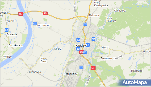 mapa Kwidzyn, Kwidzyn na mapie Targeo