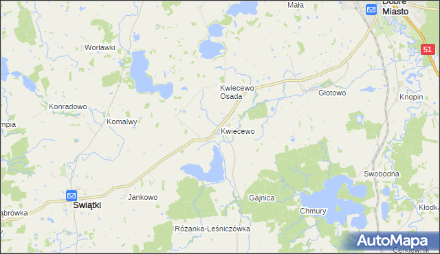 mapa Kwiecewo, Kwiecewo na mapie Targeo
