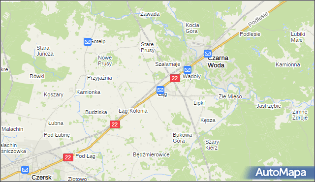 mapa Łąg, Łąg na mapie Targeo