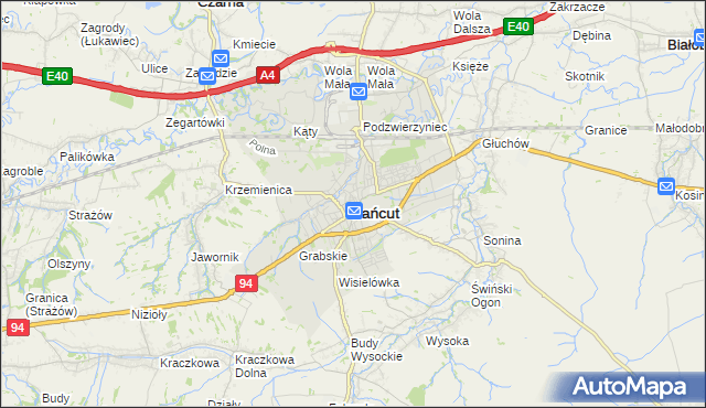mapa Łańcut, Łańcut na mapie Targeo