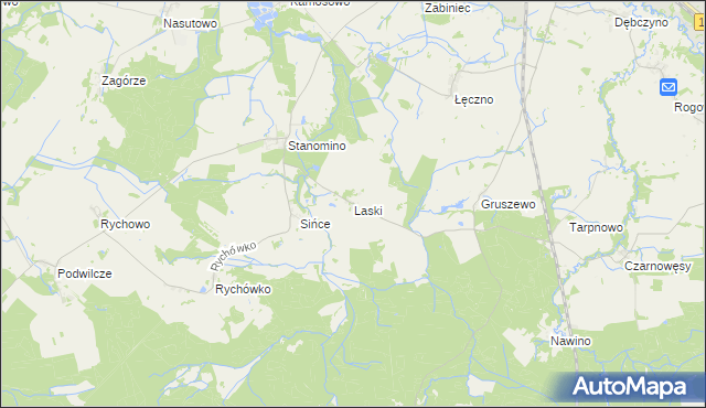 mapa Laski gmina Białogard, Laski gmina Białogard na mapie Targeo