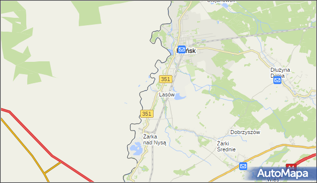 mapa Lasów, Lasów na mapie Targeo