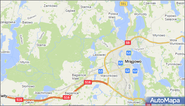 mapa Lasowiec, Lasowiec na mapie Targeo