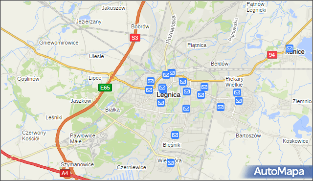 mapa Legnicy, Legnica na mapie Targeo