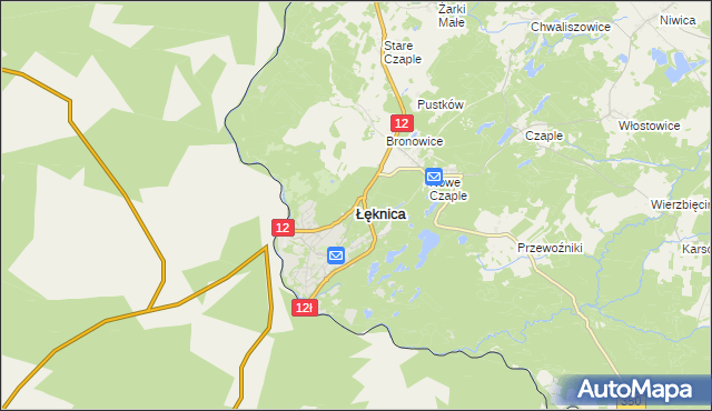 mapa Łęknica powiat żarski, Łęknica powiat żarski na mapie Targeo