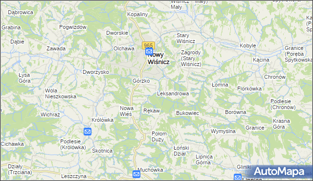 mapa Leksandrowa, Leksandrowa na mapie Targeo