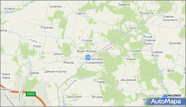 mapa Leopoldów gmina Ryki, Leopoldów gmina Ryki na mapie Targeo