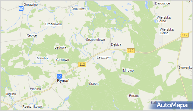 mapa Leszczyn, Leszczyn na mapie Targeo
