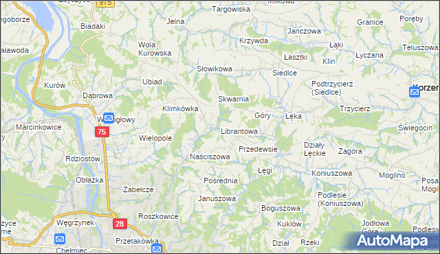 mapa Librantowa, Librantowa na mapie Targeo