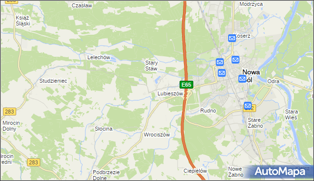 mapa Lubieszów gmina Nowa Sól, Lubieszów gmina Nowa Sól na mapie Targeo