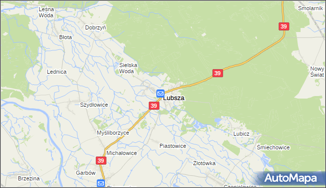 mapa Lubsza powiat brzeski, Lubsza powiat brzeski na mapie Targeo