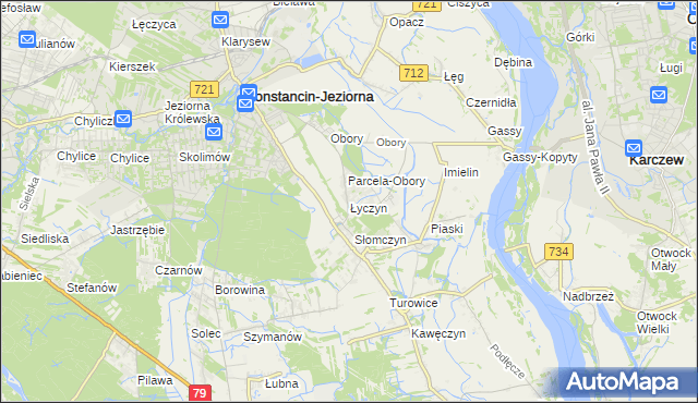 mapa Łyczyn gmina Konstancin-Jeziorna, Łyczyn gmina Konstancin-Jeziorna na mapie Targeo