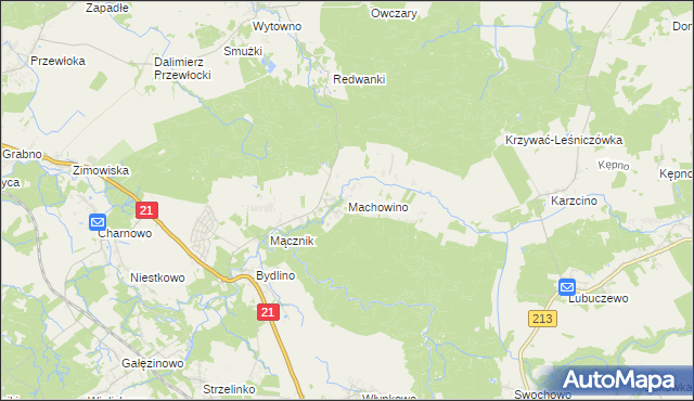 mapa Machowino, Machowino na mapie Targeo