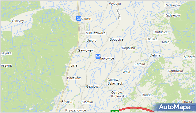 mapa Majkowice gmina Bochnia, Majkowice gmina Bochnia na mapie Targeo