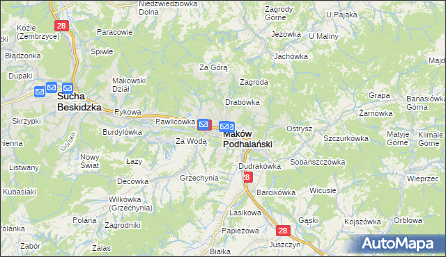 mapa Maków Podhalański, Maków Podhalański na mapie Targeo