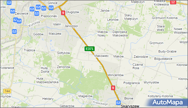 mapa Makowiec, Makowiec na mapie Targeo