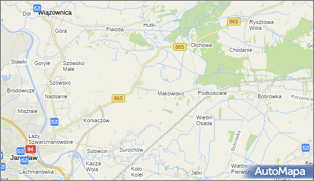 mapa Makowisko gmina Jarosław, Makowisko gmina Jarosław na mapie Targeo