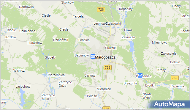 mapa Małogoszcz, Małogoszcz na mapie Targeo