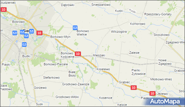 mapa Mieszaki, Mieszaki na mapie Targeo