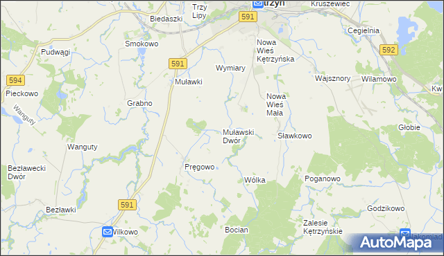 mapa Muławski Dwór, Muławski Dwór na mapie Targeo