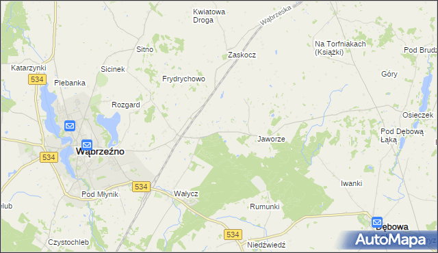 mapa Myśliwiec, Myśliwiec na mapie Targeo