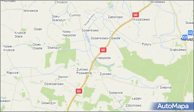 mapa Nacpolsk, Nacpolsk na mapie Targeo