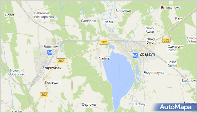 mapa Nądnia, Nądnia na mapie Targeo