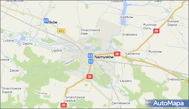 mapa Namysłów, Namysłów na mapie Targeo