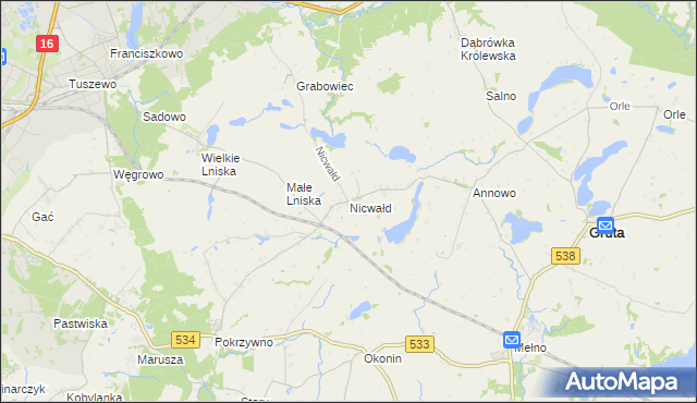 mapa Nicwałd, Nicwałd na mapie Targeo