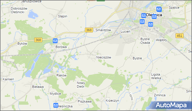 mapa Nieciszów, Nieciszów na mapie Targeo