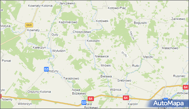 mapa Nieławice, Nieławice na mapie Targeo