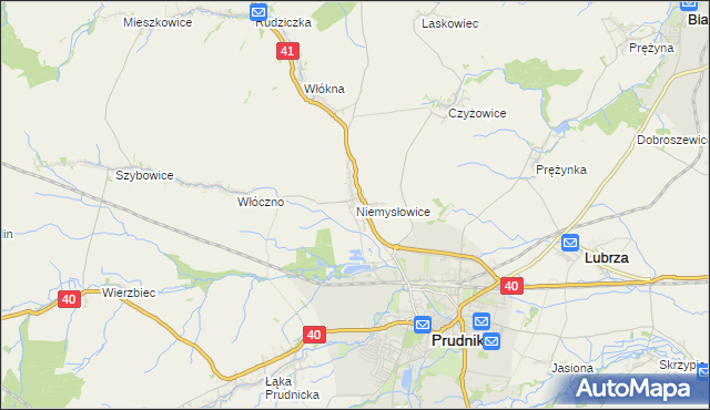 mapa Niemysłowice, Niemysłowice na mapie Targeo