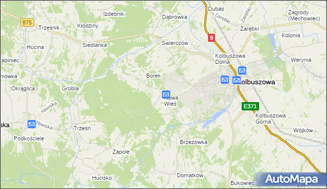 mapa Nowa Wieś gmina Kolbuszowa, Nowa Wieś gmina Kolbuszowa na mapie Targeo