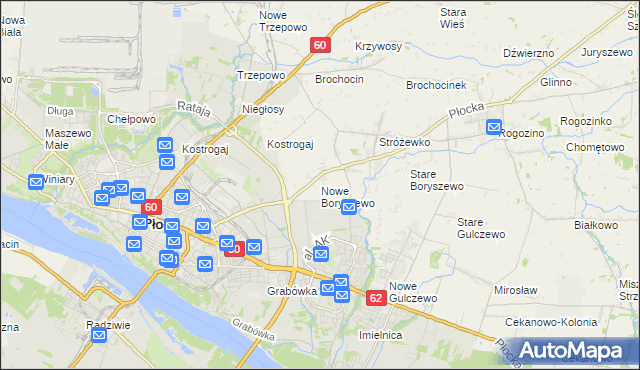 mapa Nowe Boryszewo, Nowe Boryszewo na mapie Targeo