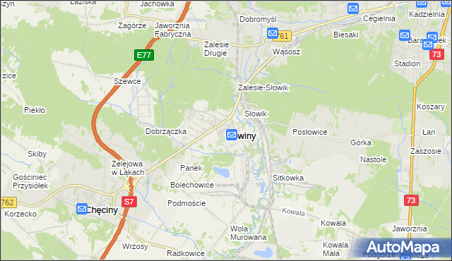 mapa Nowiny gmina Sitkówka-Nowiny, Nowiny gmina Sitkówka-Nowiny na mapie Targeo