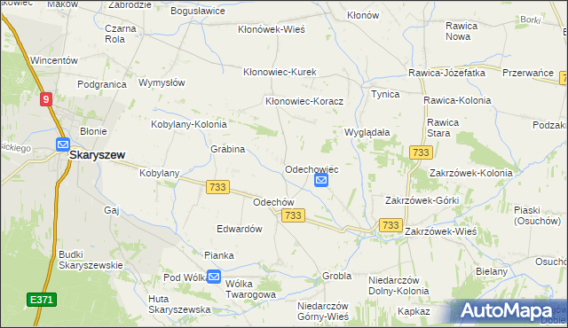 mapa Odechowiec, Odechowiec na mapie Targeo