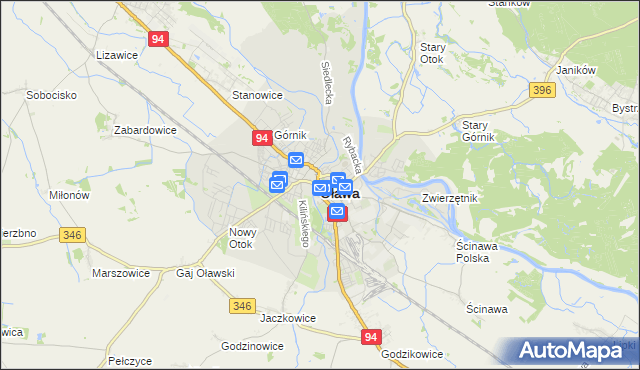 mapa Oława, Oława na mapie Targeo