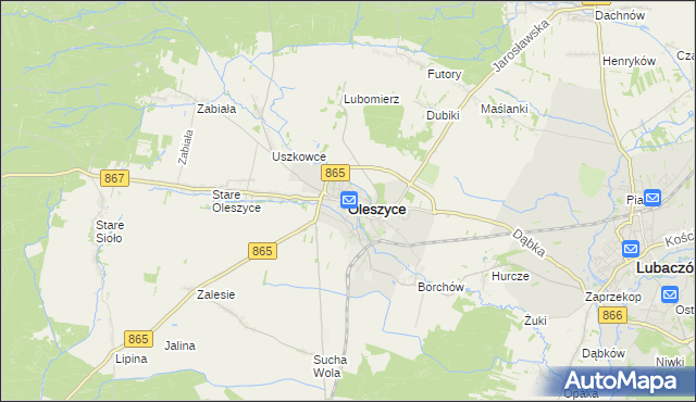 mapa Oleszyce, Oleszyce na mapie Targeo